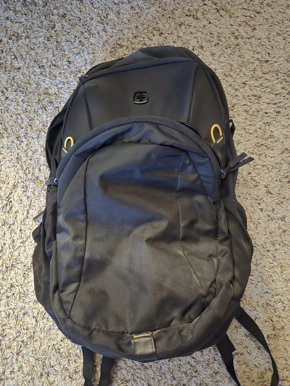 Black Backpack with Yellow Accents - Unbranded